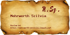 Mehrwerth Szilvia névjegykártya
